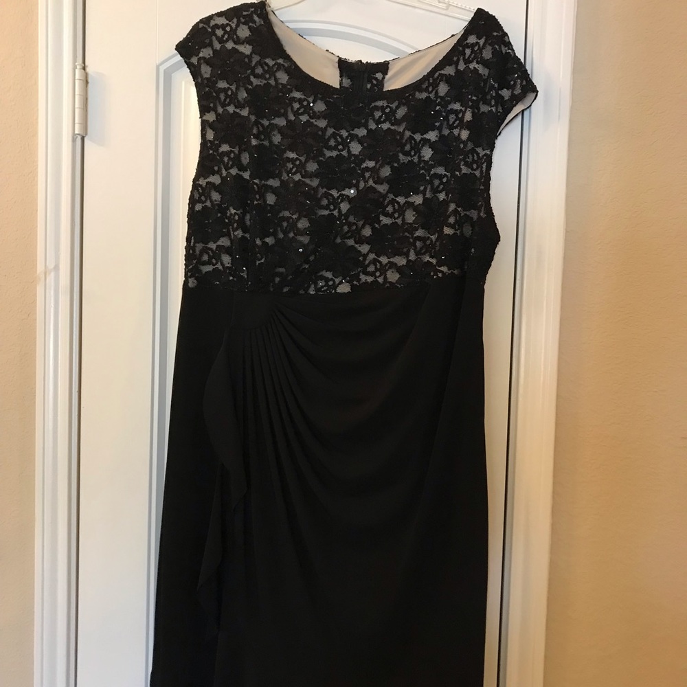 Black and nude evening dress. Very classy sexy